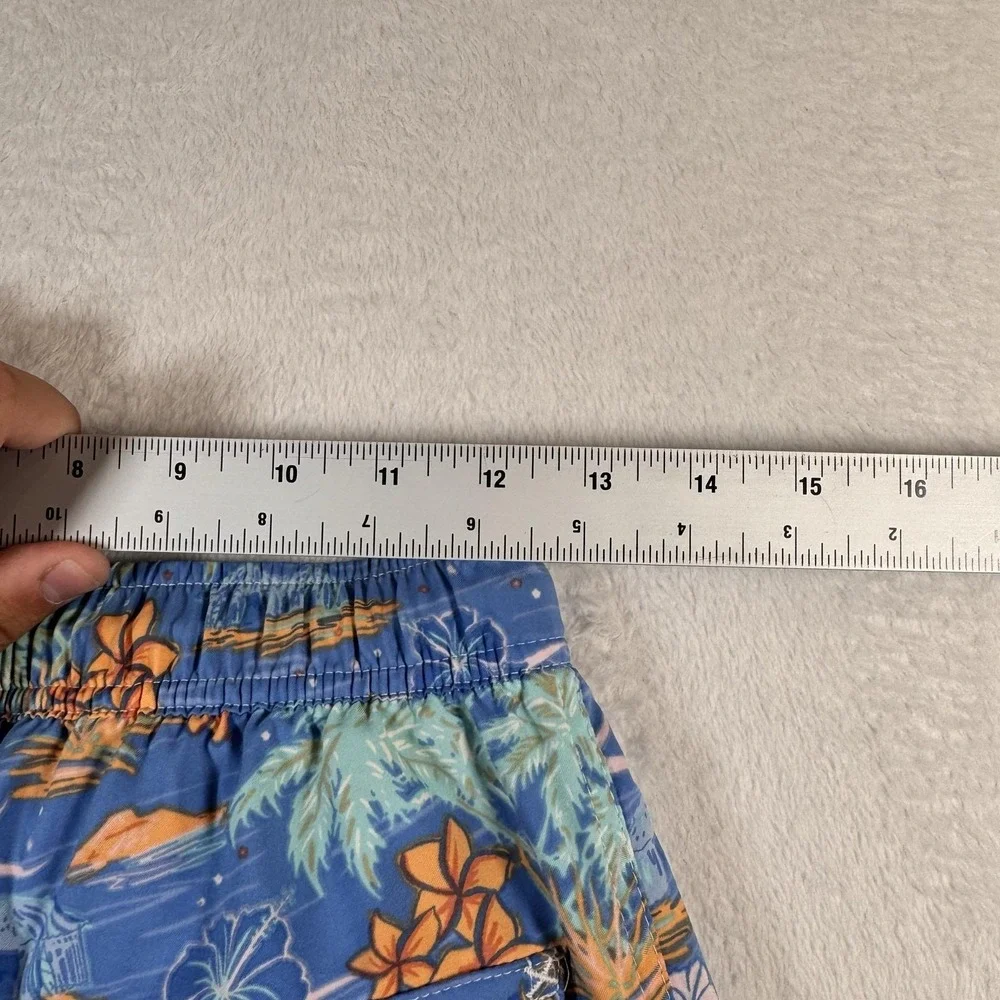 Peter Millar Swim Trunks Shorts Mens Small Blue Hawaiian Floral Lined Drawstring